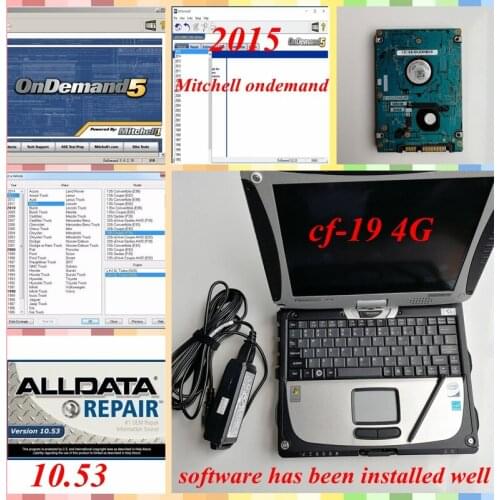 Hot Sale Alldata repair software programs Toughbook CF19 Laptop alldata and m-itchell ondemand software 2015 HDD free shipping
