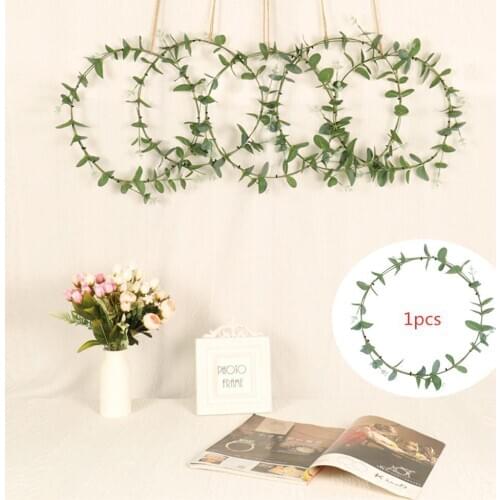 HobbyLane Door Deocr 30CM Simulate Eucalyptus Leaves HobbyLane with Iron Ring HobbyLane Hanging Pendant for Wedding Party Decor