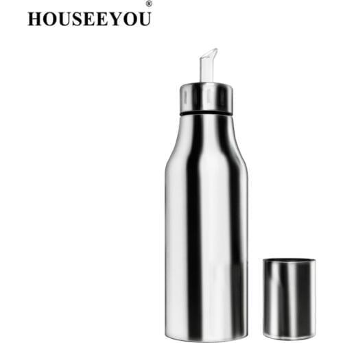 HOUSEEYOU Vinegar Sauce Oil Olive Dispenser Bottle Pot Gravy Boat Spice Jar Stainless Steel Dustproof Leakproof Health Kitchen