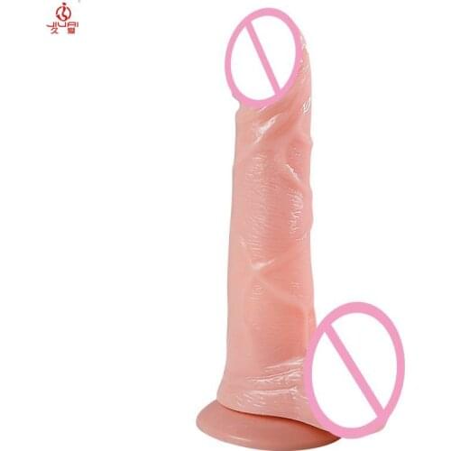 Jiuai Artificial Silicone Sexy Huge Dildo Female Masturbation with Suction Cup for Anal Vagina Stimulate Soft Sex Toys