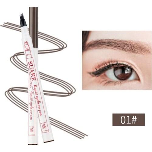 4 Colors Eyebrow Pencil Wild Non-smudge Waterproof Sweat-proof Non-fading 3D Eyebrows Long-lasting Natural Makeup TSLM2