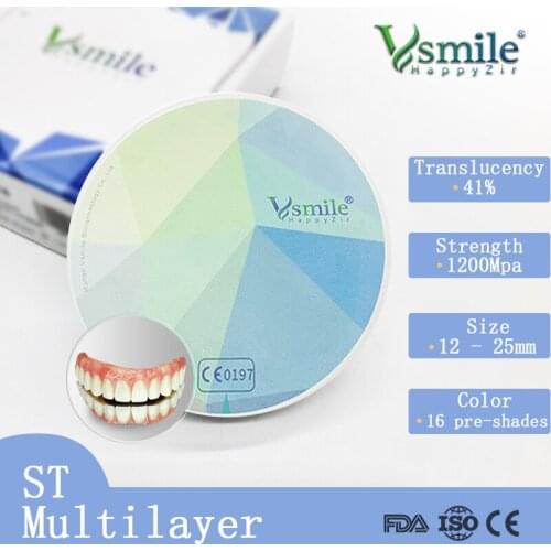 The Best Selling Super Translucensy Multilayer Zirconia for Full arch with 1200MPA Strength