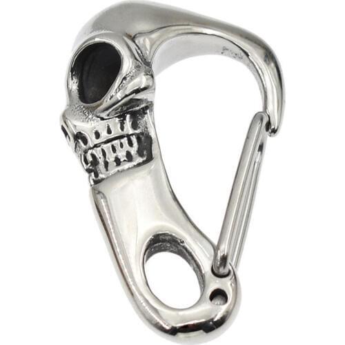 Fashion Halloween Skeleton Titanium Steel Shrimp Buckle Key Ring Skull Clasp Carabiner Wallet Key Chain Hook For Men Women Gift