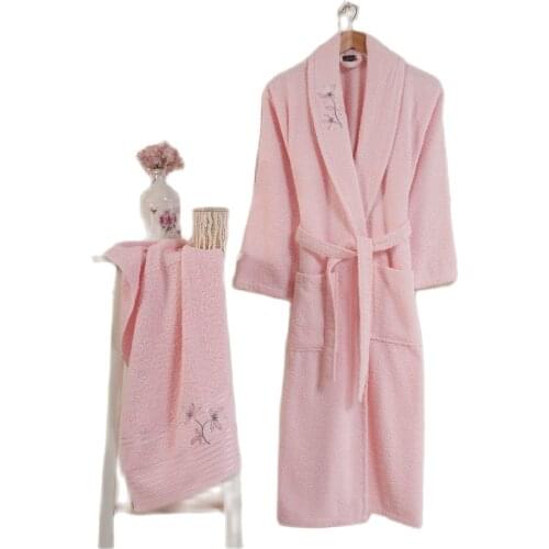 Nakkısh Embroidered 100 Cotton 2 Piece Women 'S Robe Set