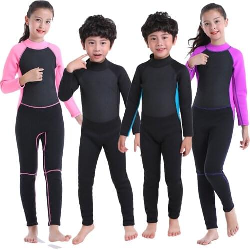 2021 New 2.5MM Neoprene Long-Sleeve Sunscreen Wetsuit For Boys And Girls To Keep Warm Swimming Surfing Snorkeling Swimsuit
