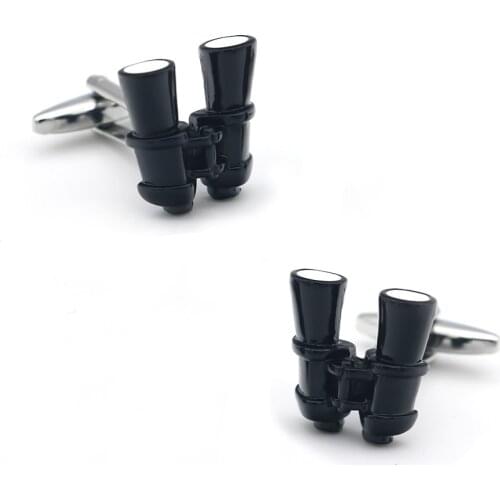 New Arrival Telescope Cuff Links Black Color Binocle Design Quality Brass Material Mens Cufflinks Free Shipping