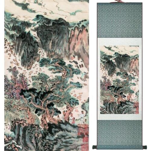 Landscape painting Home Office Decoration Chinese scroll painting mountain and River paintingPrinted painting060506