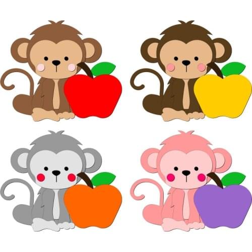 New monkey Wooden Die Scrapbooking C2751 Cutting Dies Multiple Sizes Compatible with most die cutting machines