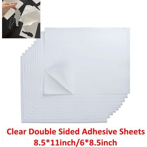8.5*11/6*8.5 inch Clear Double Sided Adhesive Sheets Strong Sticky Sticker for Photo Albums Paper Card Making Craft DIY 2021 New