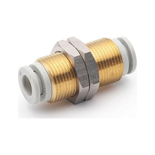 Pneumatic Bulkhead Thread Fittings SMC Type KQ2E04-00 KQ2E06-00 KQ2E08-00 KQ2E10-00 KQ2E12-00 KQ2E16-00