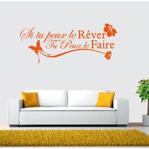 French citation butterfly detachable vinyl wall decal sticker art wallpaper living room home decoration house decoration DD0371