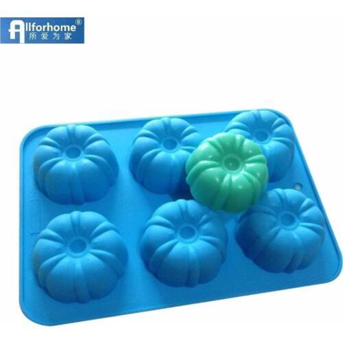6 Holes Hallowmas Pumpkin Silicone Cake Baking Pan Cupcake Muffin Cup Soap Diy Mold Dessert Ice Cream Chocolate Mould