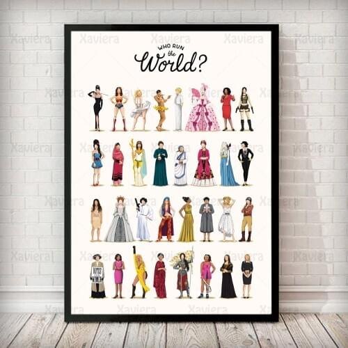 Nordic Various Girls Print Pictures Art Posters Who Ruled The World Text Canvas Painting Girls Bedroom Decoration Modern Walls