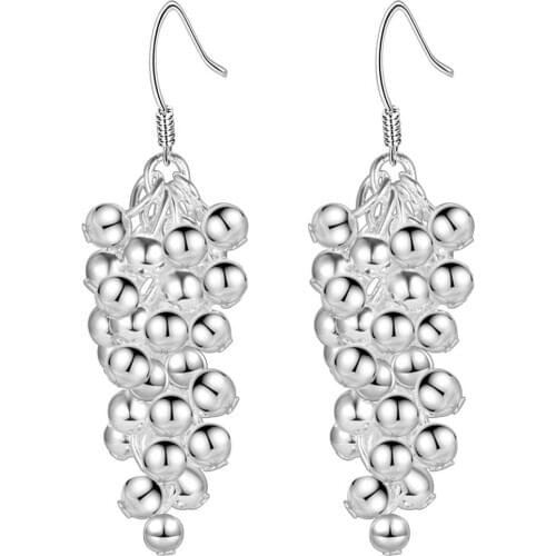 Gorgeous Wholesale Free Shipping Silver Color Earrings For Women Silver Fashion Jewelry Grape Earrings/auhajloa GY-AE314