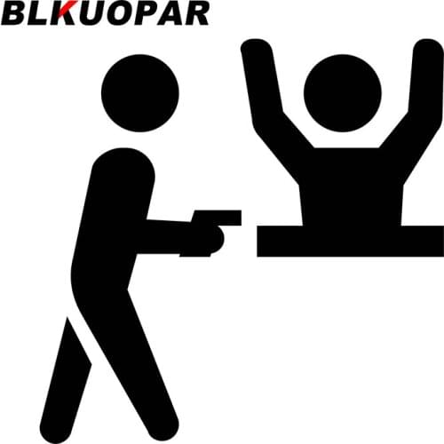BLKUOPA Bank Clip Robbery Clip Art Car Stickers Sunscreen Fashionable Decals Motorcycle Helmet Scratch-Proof Decor Car Styling