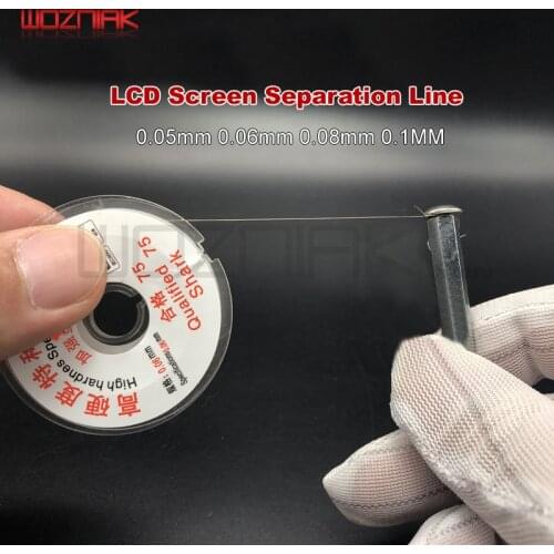 LCD screen Separate cutting steel wire Mobile phone screen repair line 0.05mm 0.06mm 0.08mm 0.1mm x 100m Metal separator Tools