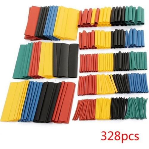 328pcs/Set Polyolefin Shrinking Assorted Heat Shrink Tube Wire Cable Insulated Sleeving Tubing Set Waterproof Pipe Sleeve