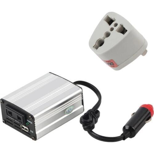 700W Silver Power Inverter Adapter Car Converter 12V to 110V/220V Input Car Power Converter Vehicle Power Supply Charger UK Plug