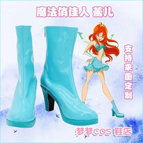 Anime Winx Club Bloom Cosplay Shoes Boots Halloween Carnival Party Accessories Custom Made Any Size