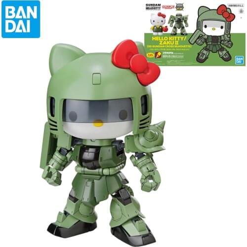 Bandai Assembly Model SDCS Hello Kitty Linkage ZAKU II Gundam Action Figure PVC Anime Model Decoration Toy Birthday Gift