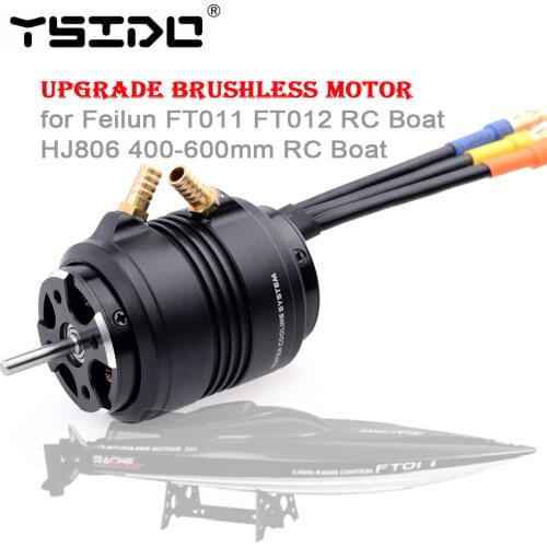 YSIDO Upgrade Brushless Motor w/Water Cooling Jacket for Feilun FT011 FT012 600-800mm HJ806 RC Boat 1/12 1/10 Car