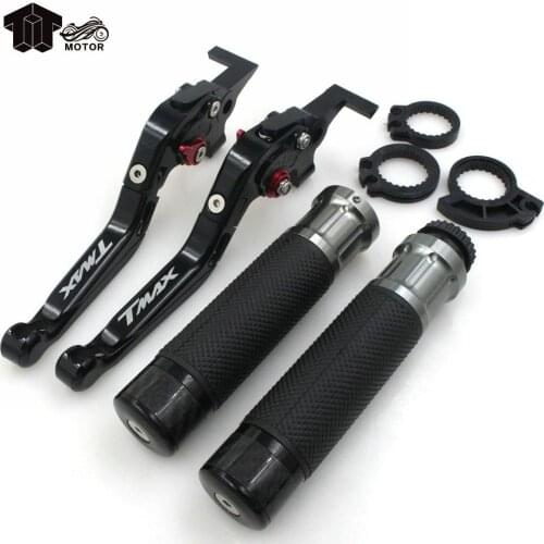 CK CATTLE KING Motorcycle Folding Extendable CNC Adjuster Brake Clutch Levers for YAMAHA TMAX 500 2001-2007 Handlebar Hand Grips