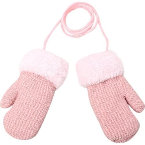 Toddler Baby Girls Boys Gloves Outdoor Winter Patchwork Mittens Cute Keep Warm Gloves Newborn Protection Mittens gants enfant