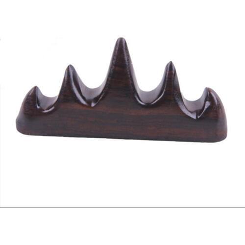 Home School Coffee Color Wooden 4 Ports Chinese Writing Brush Holder pen holder