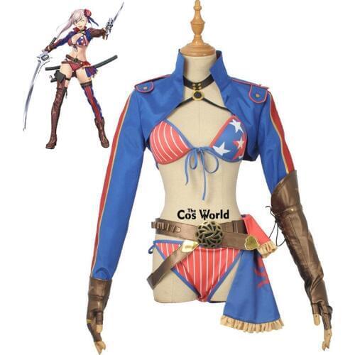 FGO Fate Grand Order Miyamoto Musashi Shinmen Harunobu Bikini Swimming Suit Swimwear Bathing Suit Outfit Games Cosplay Costumes
