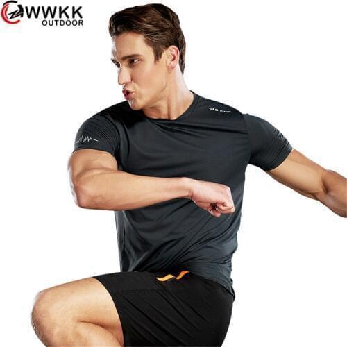 WWKK Couple Camping Hiking T-Shirt Breathable O-Neck Top Men Women Quick-Drying Short Sleeve Tee Shirts Outdoor Walking T-Shirts