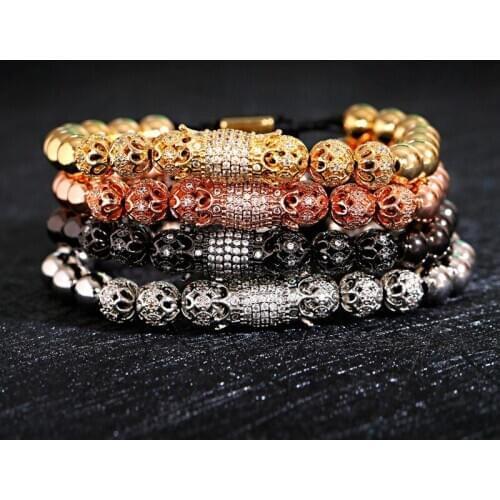 Classic Men Bracelet Homme Jewelry Crown Charms Luxury Macrame Beads Bracelets For Women Pulseira Masculina Feminina Gifts