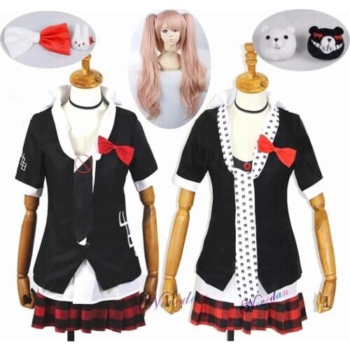 Danganronpa Cosplay Anime Junko Enoshima Emboitement Inushio Kimuchi Dangan Ronpa Trigger Happy Havoc Cosplay Costume Wig
