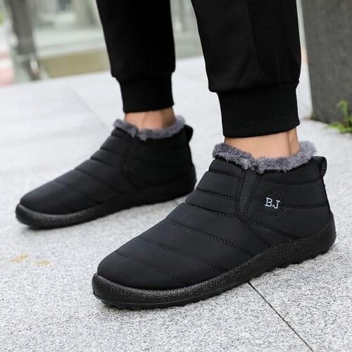 Winter Men Casual Shoes Fashion Warm Waterproof Men Sneaker Thick Fur Men Shoes Comfortable Flat Shoes Mocassin Male Sneakers