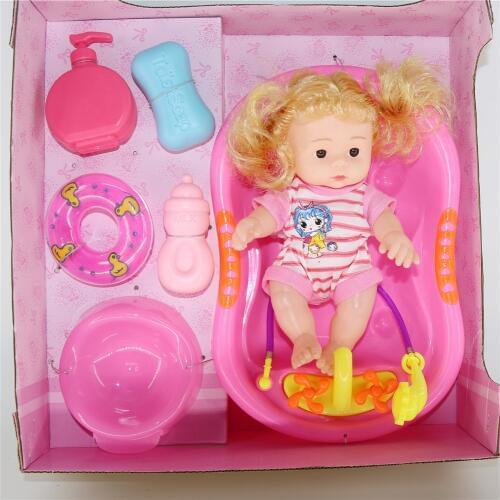 Reborn Bathing doll with tub full vinyl body silicone reborn baby doll Blinking Feeding Drinking talking girl dolls toys gift