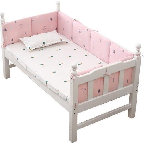 Fashion Patchwork Cotton Baby Bed Bumper,Childrens Crib Pillows One-Piece Around Cushion ,Baby Supplies Kids Bedroom Pillows