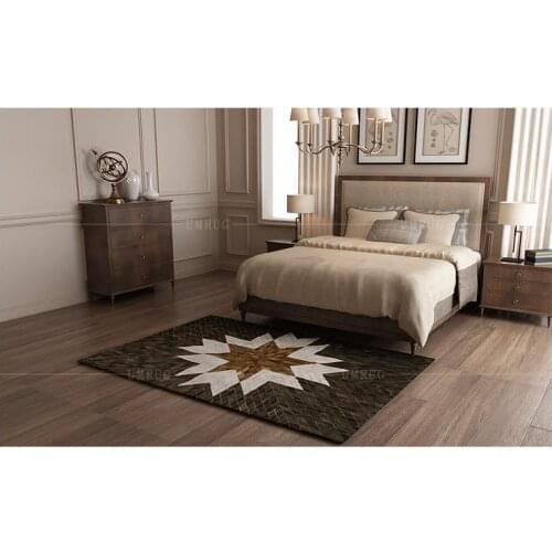 Fashionable art carpet 100% natural genuine cowhide leather cheerleading mats cheap