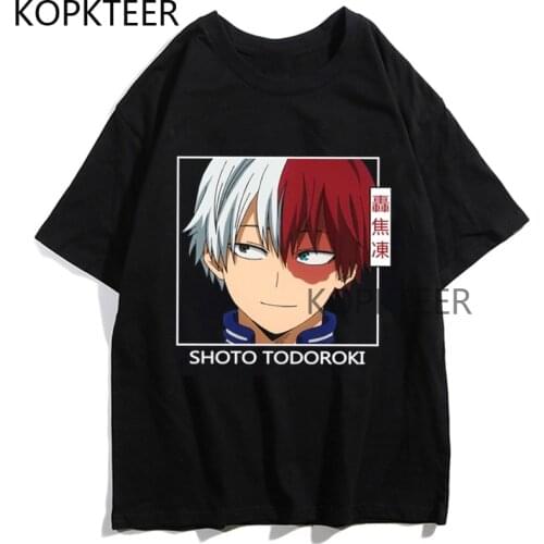 Men Women Anime Tshirt Japanese Manga My Hero Academia Harajuku Funny Shoto Todoroki Cartoon Streetwear Ulzzang Summer Tee Tops
