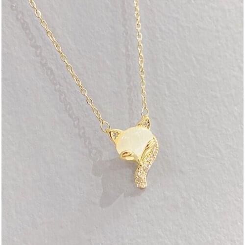 BOTU New Creative 2021 Personalized Fox Necklace Female Temperament Tide Exquisite Pendant Necklace for Women