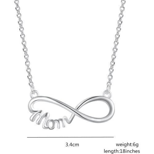 New 925 Silver Necklace MOM Letter Necklace Charm Exquisite Clavicle Chain Jewelry Gift For Woman Party Gift Wholesale