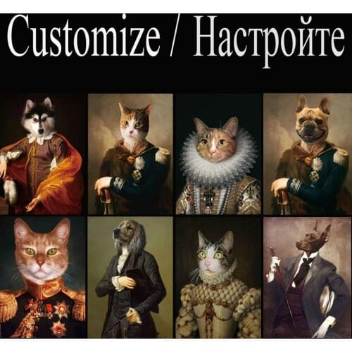 Pet Lovely Cat Dog Portrait Photo Pictures HD Prints Animal Painting Wall Art Waterproof Canvas Poster Home Decor