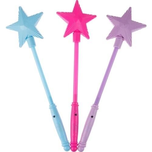 Plastic LED Flashing Glow Stick Wand Five-pointed Star Fairy Wand Kids Toy Star Flashing Sticks Colorful Glow Stick Show Toy