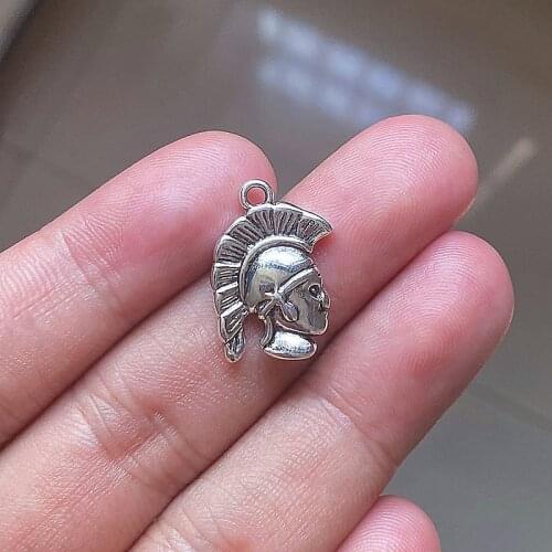 30pcs Spartan Head Connector Pendants,For DIY Earrings Necklace Aesthetics Handmade Accessories,Charms Findings Jewelry Makeing