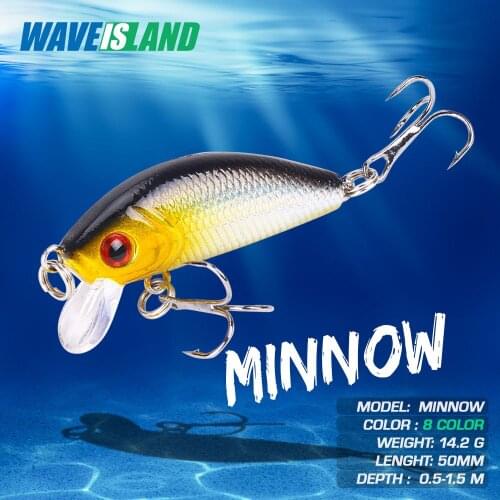 WAVEISLAND Crankbait Mino Fishing Lure 5cm 4.2g Wobblers For Trolling Bass Fish Lures Articulos De Pesca Isca Artificial Bait