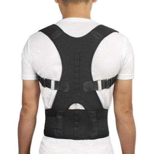 Adjustable Magnetic Back Posture Corrector Belt Back Support Shoulder Band Brace Lumbar Strap Pain Relief for Sports Safety