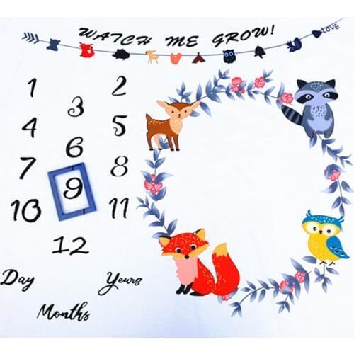 Newborns Baby Photography Props Rug Fabric Jungle Animal Flower Fox Background Blankets Babies Photo Props Photography Fabrics