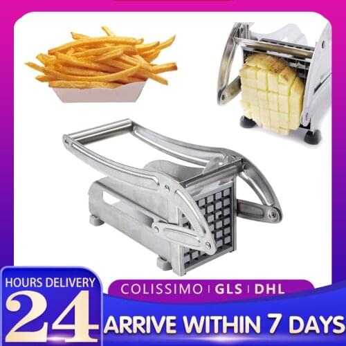 Stainless Steel Manual French Fry Cutters French Fries Potato Chips Strip Slicer Cutter Chopper Chips Machine Making Tool HWC