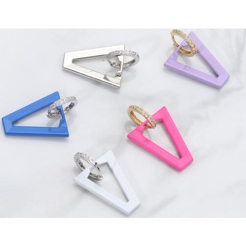 1piece Colorful Triangle Hole Drop Earring for Women Girl V Shape Ear Drop Women Jewelry Gifts DROPShipping Wholesale