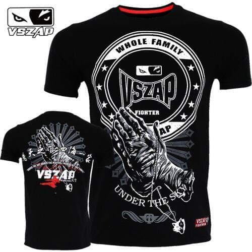 Thailand White Lotus Style Boxing Training T-Shirt MMA Tee Kickboxing Muay Thai Training Fightwear Fitness Breathable Gym Tshirt
