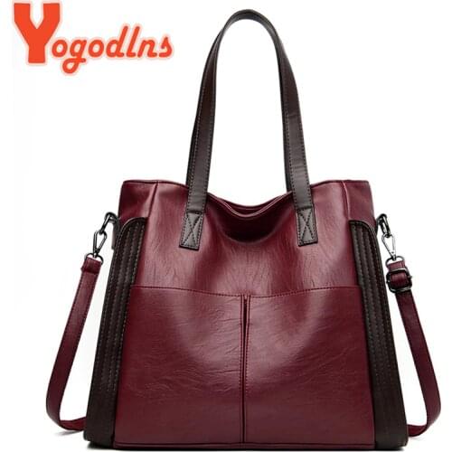 Yogodlns Winter Handbag Women Large Capacity Handle bag PU Leather Shoulder Bag 2021 Trendy Crossbody Bag Business Hand Bag sac