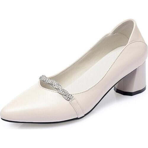 ZXRYXGS Brand 2020 New Spring Rhinestone Pointed Shoes Fashion Elegant Temperament High Heel Shoes Genuine Leather Women Shoes